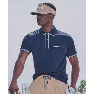 FootJoy x Todd Snyder Polo Shirt Men's 2XL Navy Knit Pique Stretch Golf Tipped